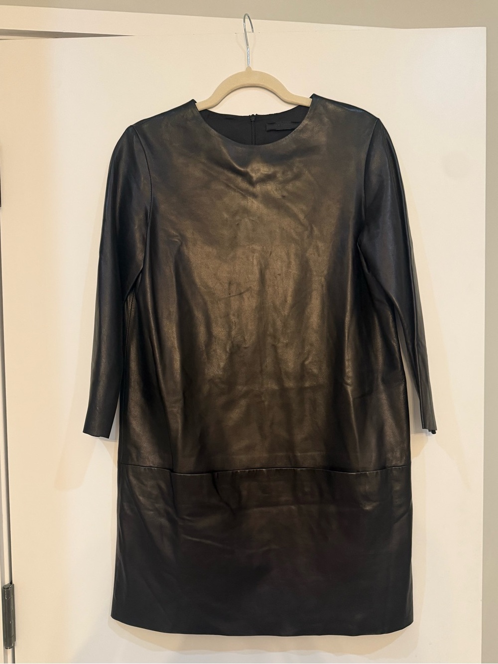 The Row black lambskin leather dress